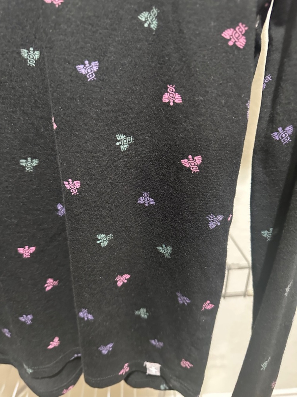 FIGS Black Tee with Pink, Teal & Medical Patterns - Picture 5 of 7